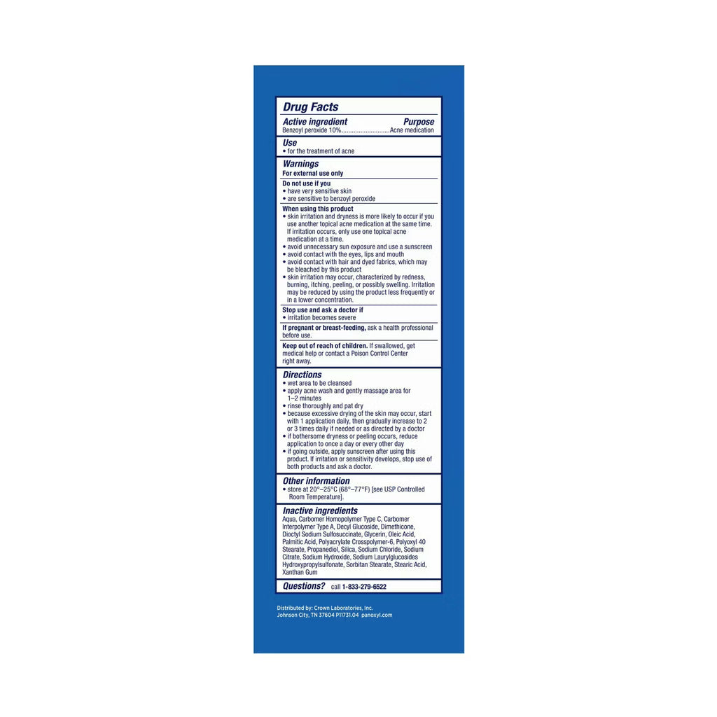 10% Benzoyl Peroxide Acne Foaming Wash- 5.5oz