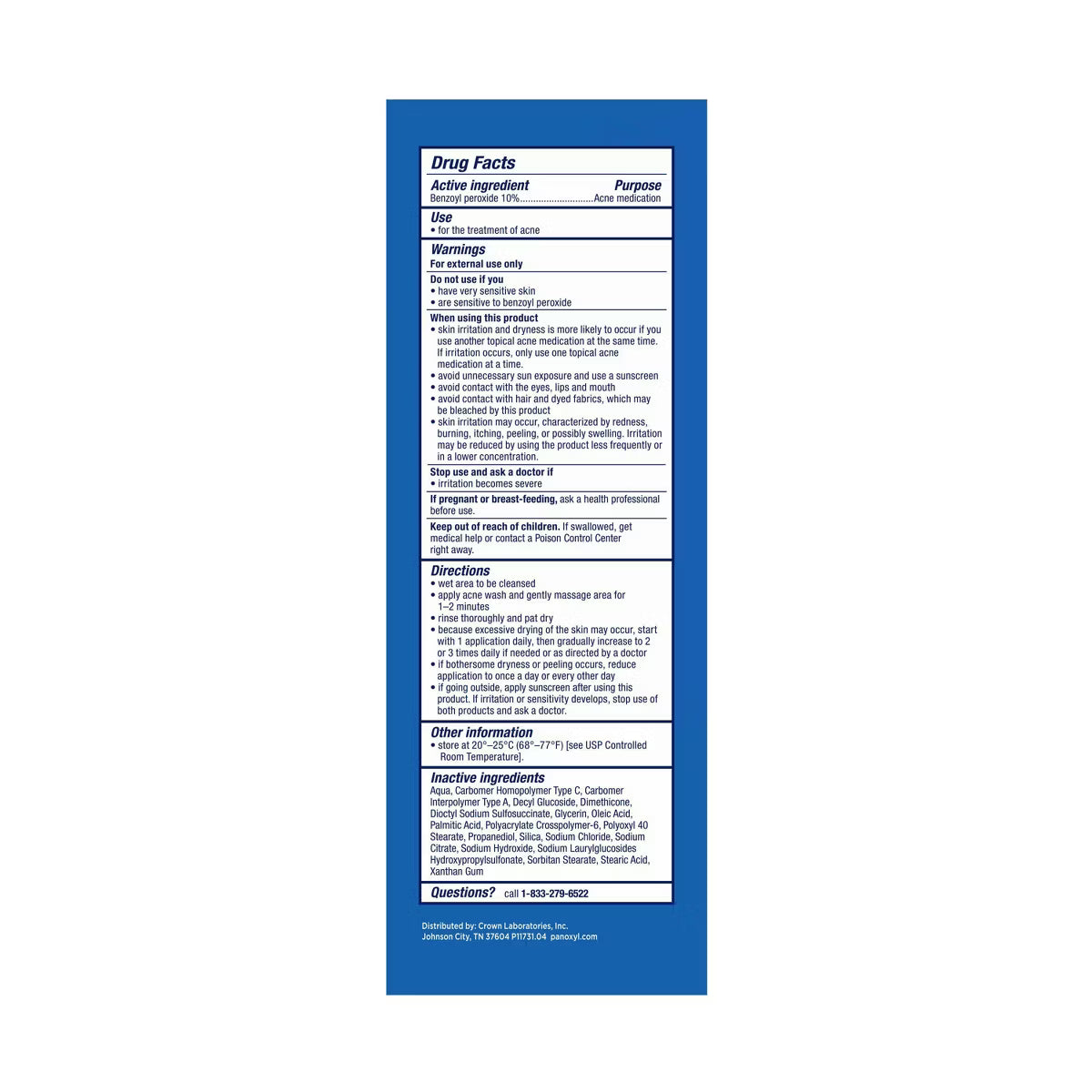 10% Benzoyl Peroxide Acne Foaming Wash- 5.5oz