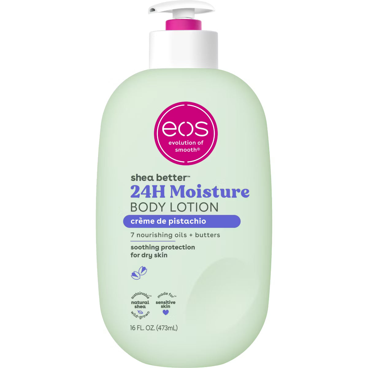 EOS Shea Better 24H Moisture Body Lotion - Crème de Pistachio - 16 fl oz: Moisturizing, Soothing, Whole Body Use, Hypoallergenic