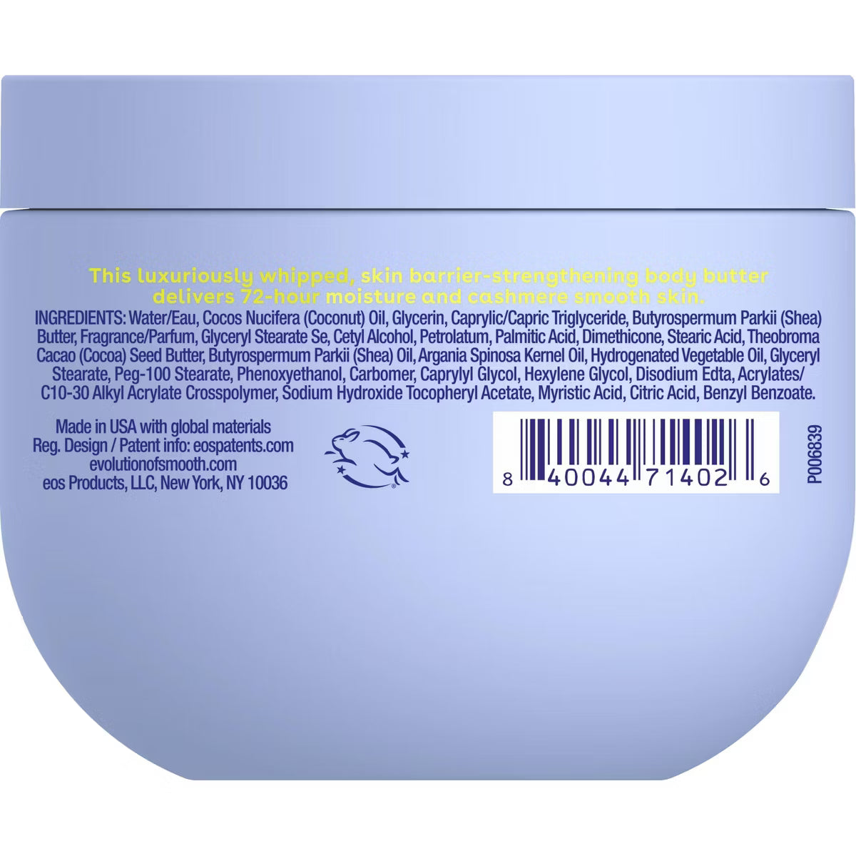 EOS Shea Better Cashmere Whipped Oil Butter - Vanilla - 10oz: Moisturizing Whole Body Lotion for Normal Skin
