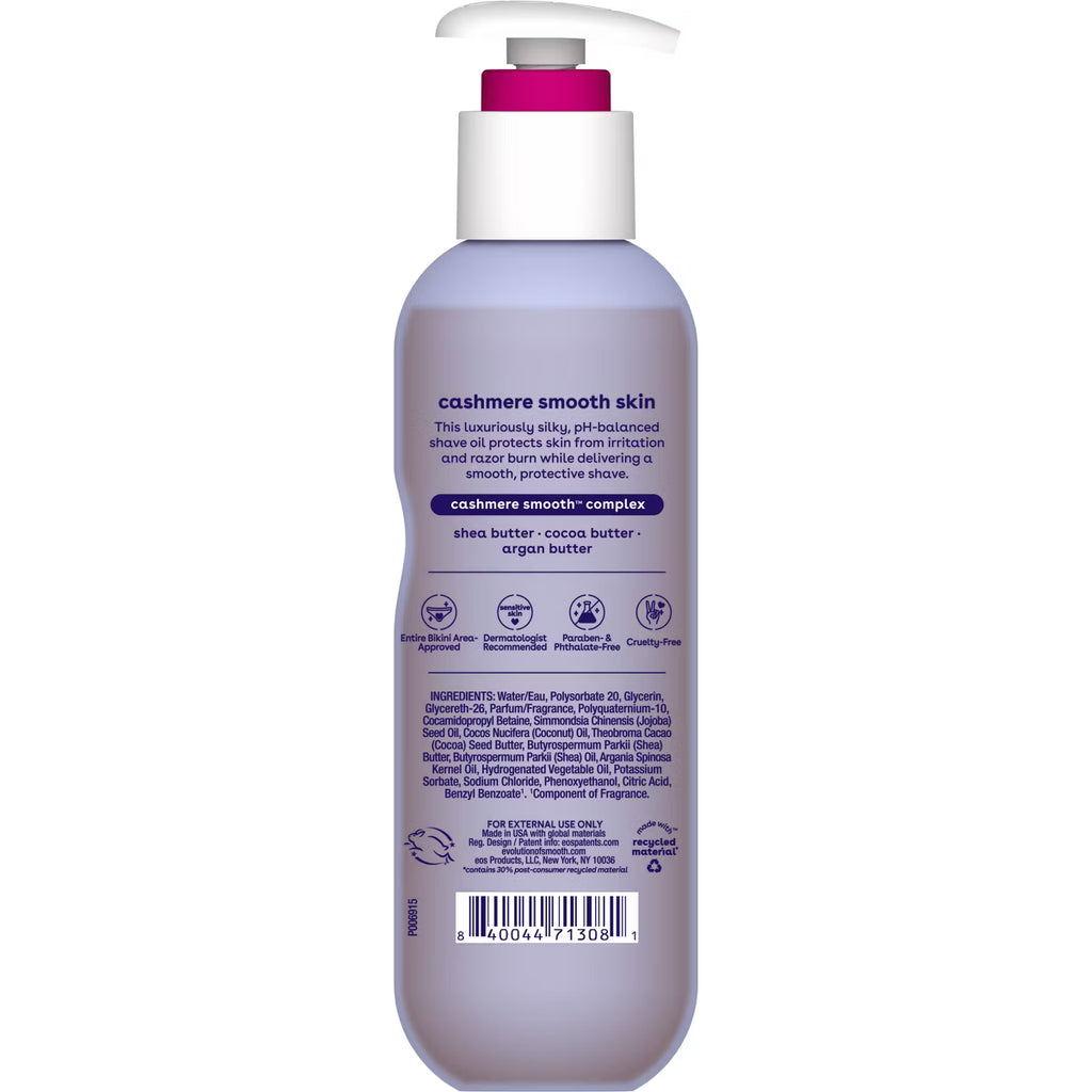 EOS Cashmere Skin Collection Shave Oil - Vanilla Cashmere - 6 fl oz: Paraben-Free, Phthalate-Free, For Bikini Line, Legs, Under Arm