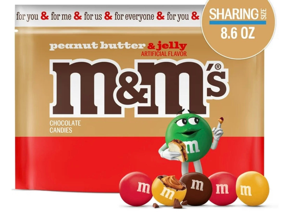 M&M’s Peanut Butter & Jelly Candy, 8.6 oz Bag