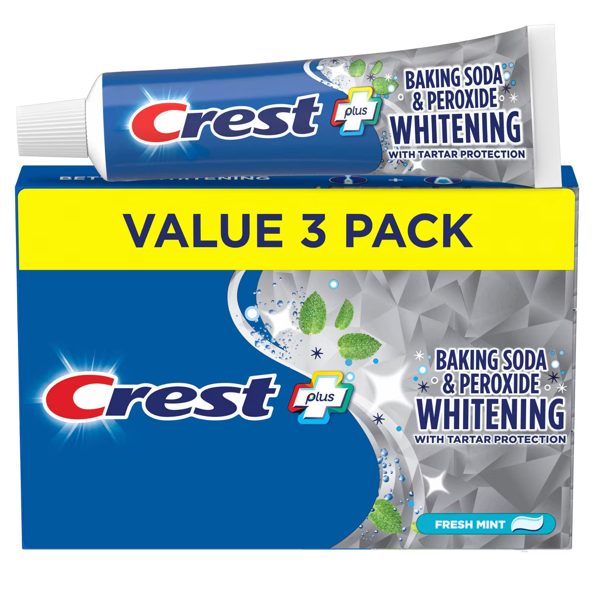 Crest Plus Baking Soda & Peroxide Whitening Tarter Control Fluoride Toothpaste - Fresh Mint