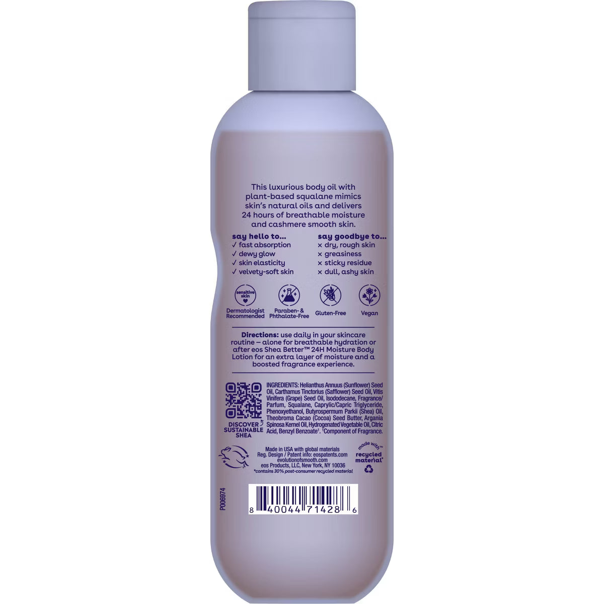 EOS Shea Better Cashmere Body Oil - Vanilla Cashmere