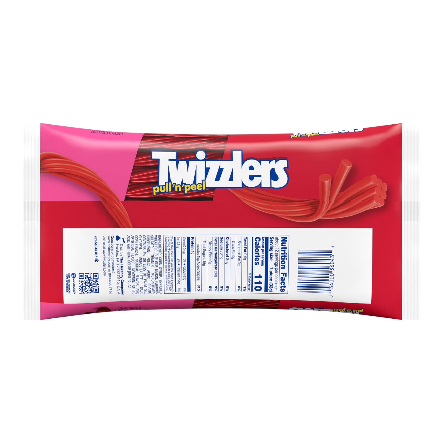 Twizzlers Pull 'N' Peel Cherry Flavored Licorice Style Chewy Candy